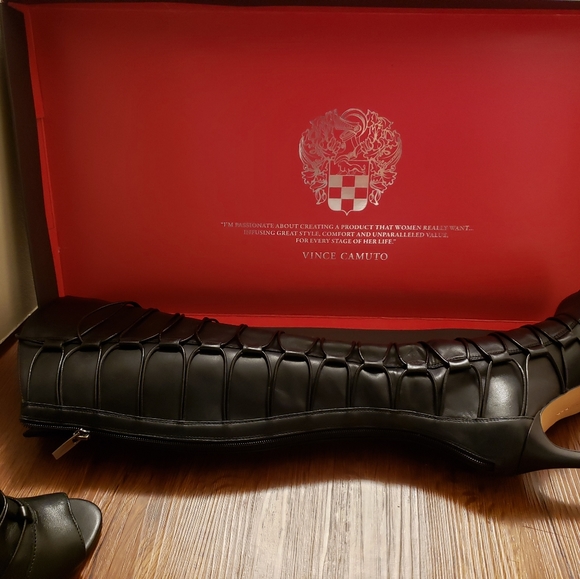 Vince camuto silky leather peep toe boots - Picture 2 of 5